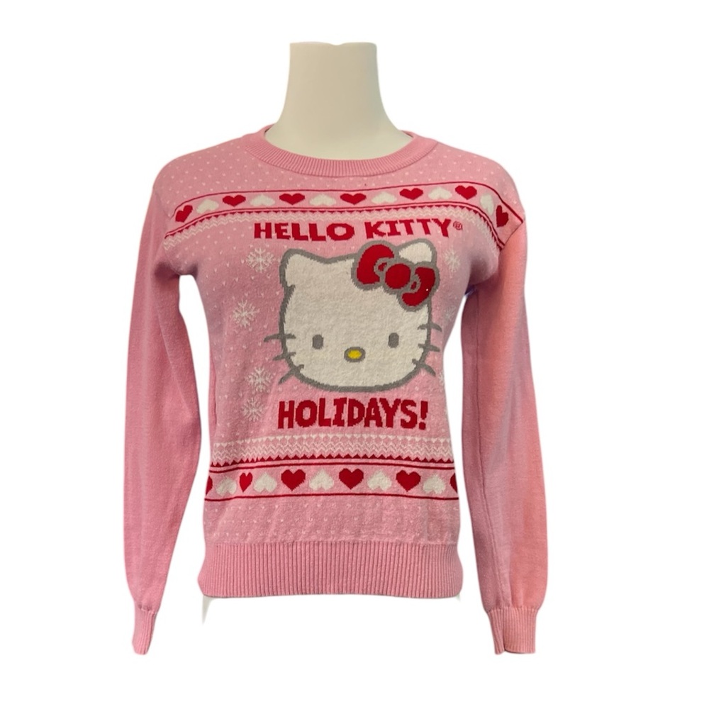 Hello Kitty girls sweater. Size 10/12. Red, Pink, red and white